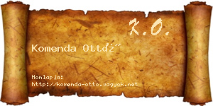Komenda Ottó névjegykártya